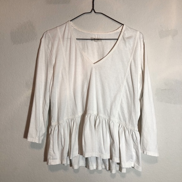 Madewell Peplum Blouse, white flowy top EUC - Picture 2 of 10